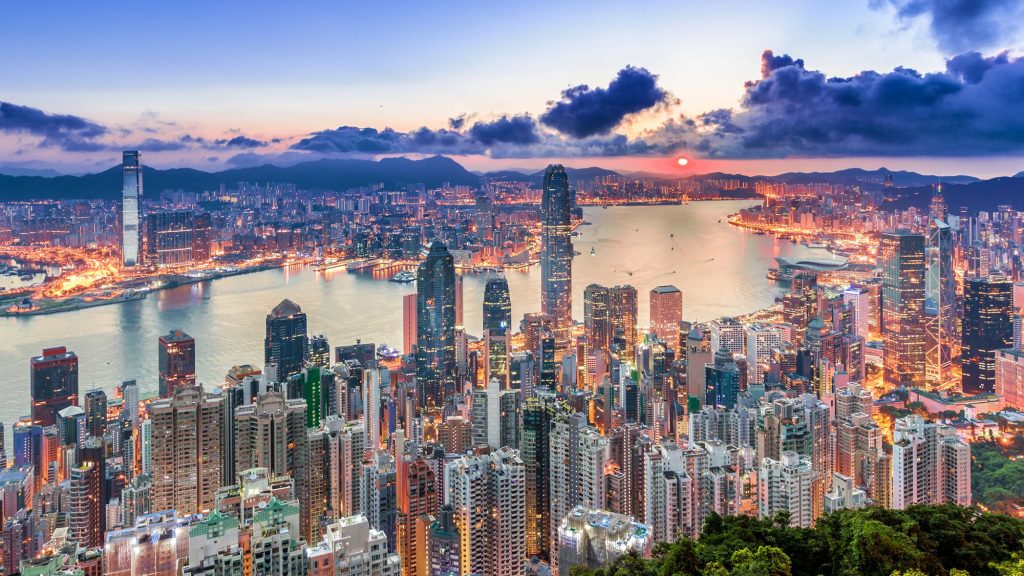Hong Kong Bay in the evening